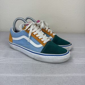 Vans Old Skool Colorblock Low Top Sneakers Suede Canvas  Multi Bright W 8/M 6.5